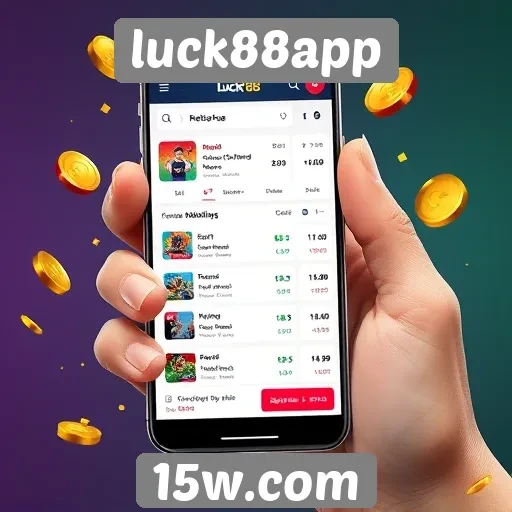 Interface do usuário do site luck88app em destaque